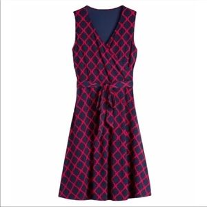 41 Hawthorn Kassidy Faux Wrap Dress Size Large Navy Geometric Print Stitch Fix